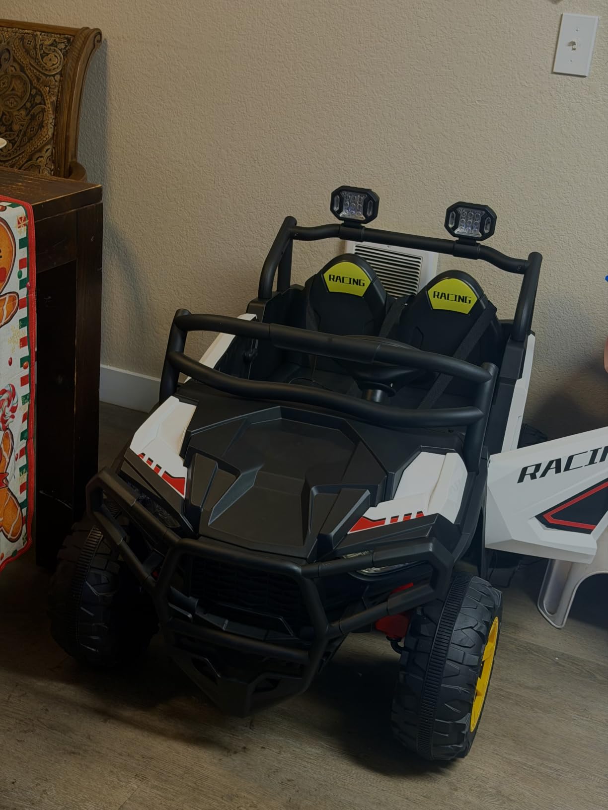 24V 2 Seater Ride On UTV for Kids, Large Off-Road Electric Buggy Car with Remote Control, 4-Wheel Suspension, Bluetooth Music, LED Searchlights, 3 Speeds, Safety Belt for Boys Girls, Black customer photo 1