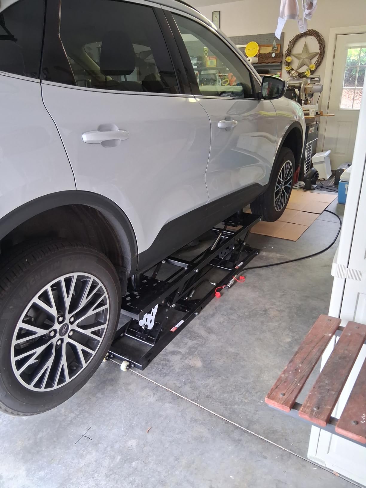 7000 LBS Portable Car Lift with Extension Plates, Black | Heavy Duty Quick Jack with 26.8