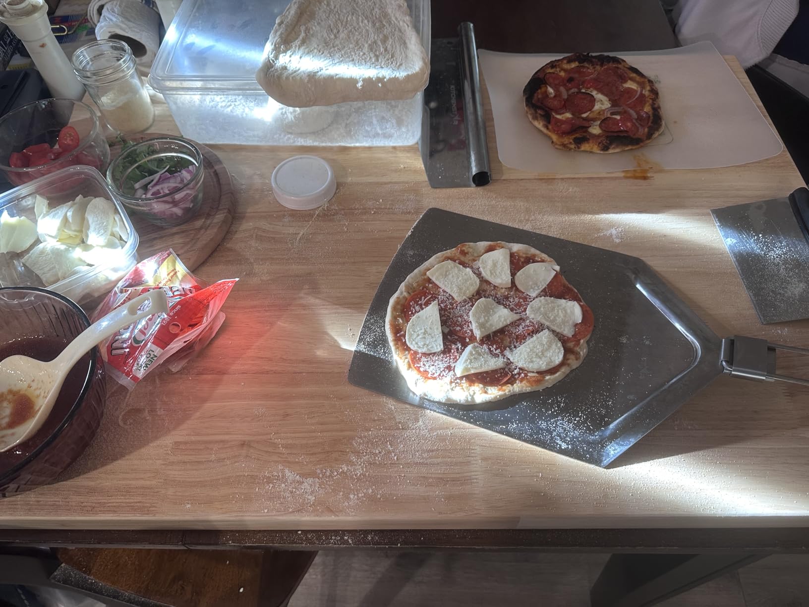 Butcher Block Countertop, 48 x 25 in Unfinished Solid Hevea Wood Countertop | Solid hevea wood top for kitchen counters, desks, shelves, islands, and DIY projects; easy to cut, finish, and maintain. customer photo 2