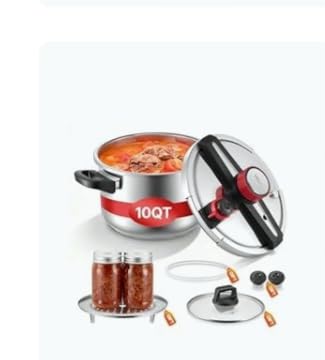 VEVOR Pressure Cooker, 12Qt Pressure Cooker Stainless Steel, Pressures Canner with Steaming Rack, Tempered Glass Lid, 3 Pressures Settings for Meat, Beans, Rice, Soup, Sauces, Cook up to 100 kPa customer photo 1
