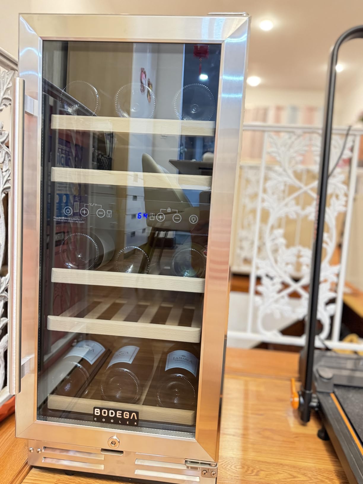 BODEGA 15 Inch Wine Fridge, 30 Bottle Dual Zone Wine Cooler, 41-72℉ Compressor Wine Refrigerator with Tempered Glass Door, Built-in or Freestanding Wine Cooler for Home Kitchen Bar (3.2 cu.ft). customer photo 2