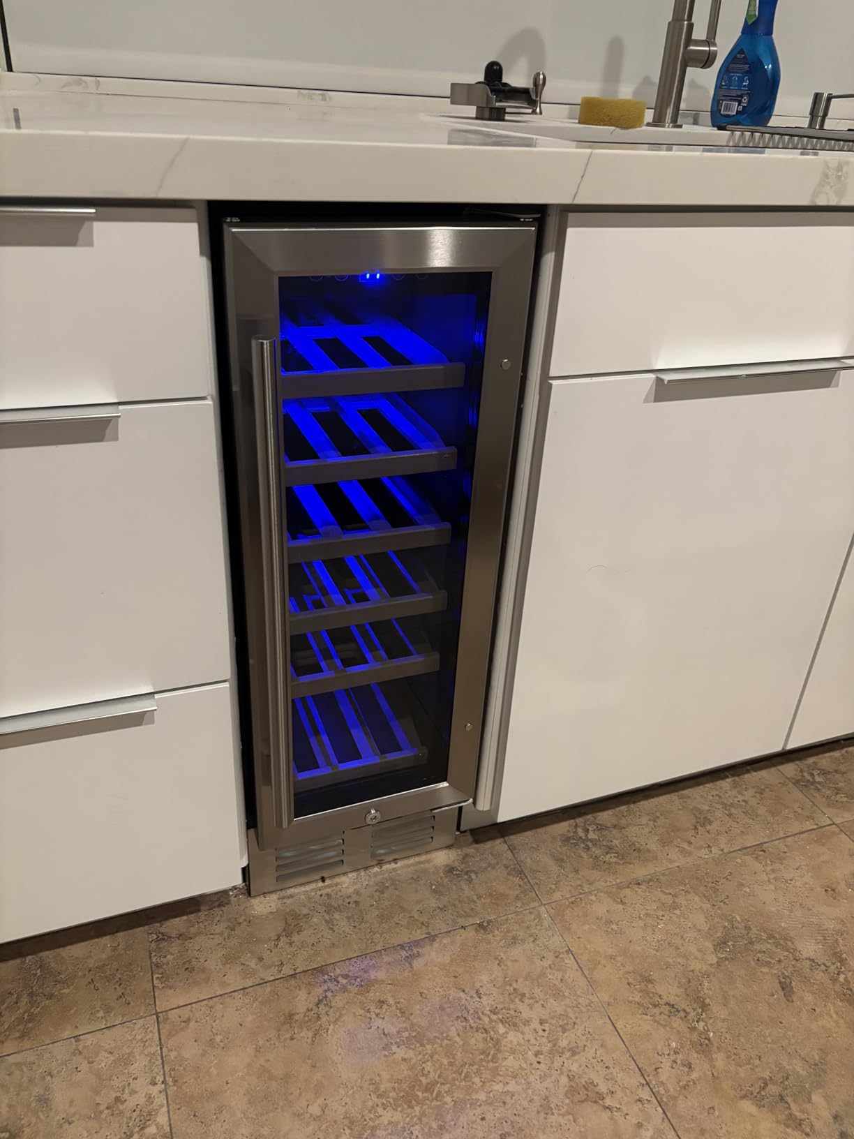 EUHOMY 15 Inch Wine Fridge, 33 Bottle Dual Zone Wine Cooler Refrigerator customer photo 2