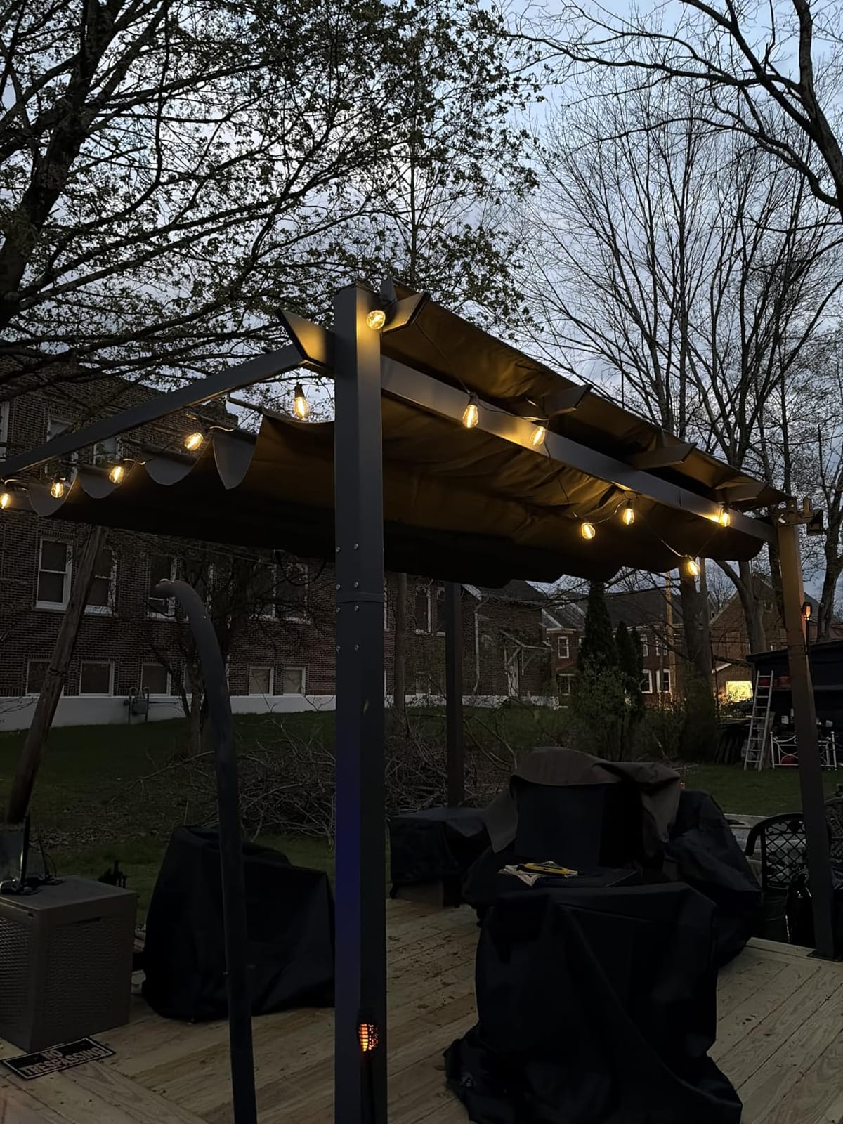 PURPLE LEAF Outdoor Pergola 10' x 13' White Pergola, Double Canopy, White customer photo 1