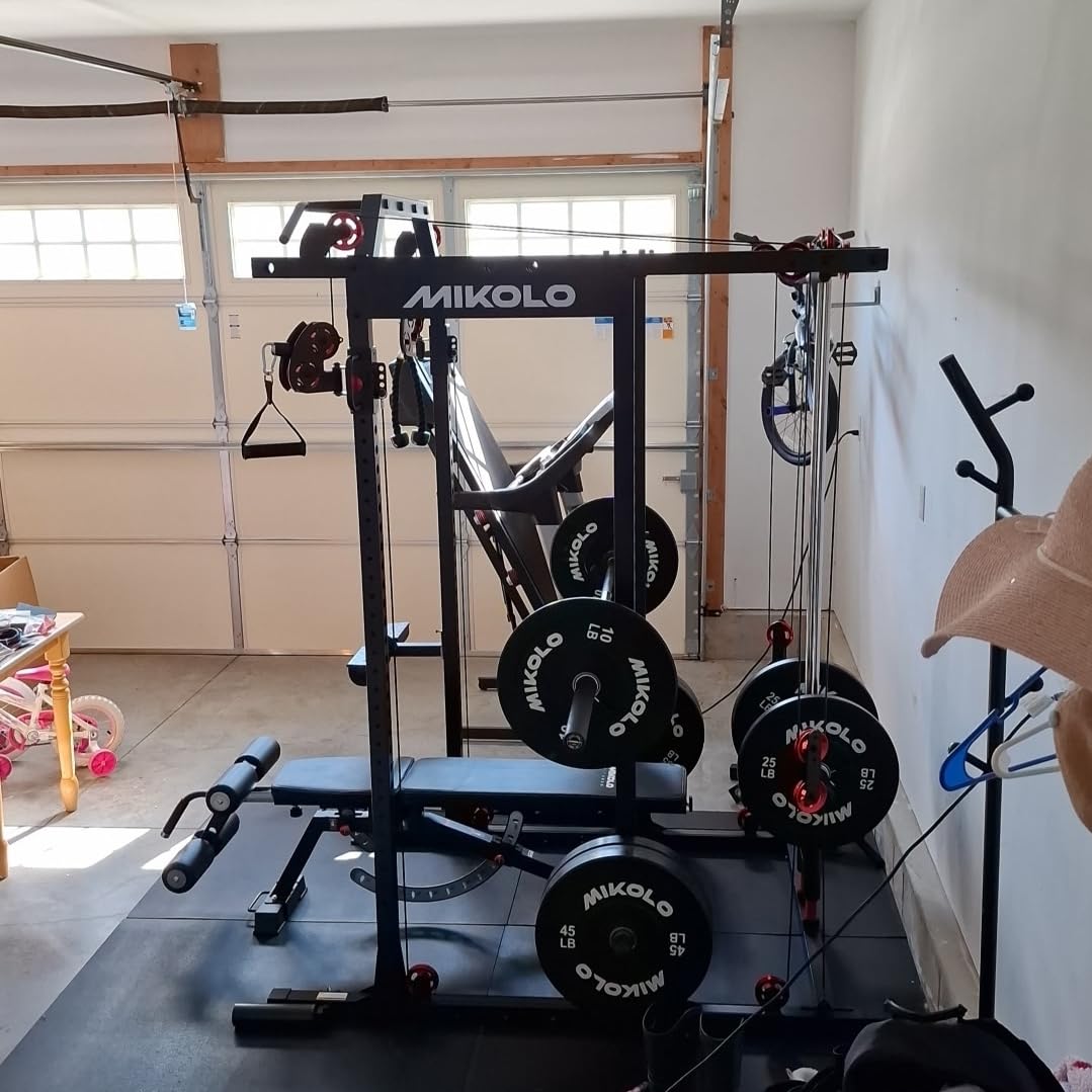 Mikolo K6 2.0 Power Cage, Power Rack with Cable Crossover System, 2000LBS Squat Rack with LAT Pull Down System, Functional Trainer with Aluminum Pulley System for Home Gym customer photo 2