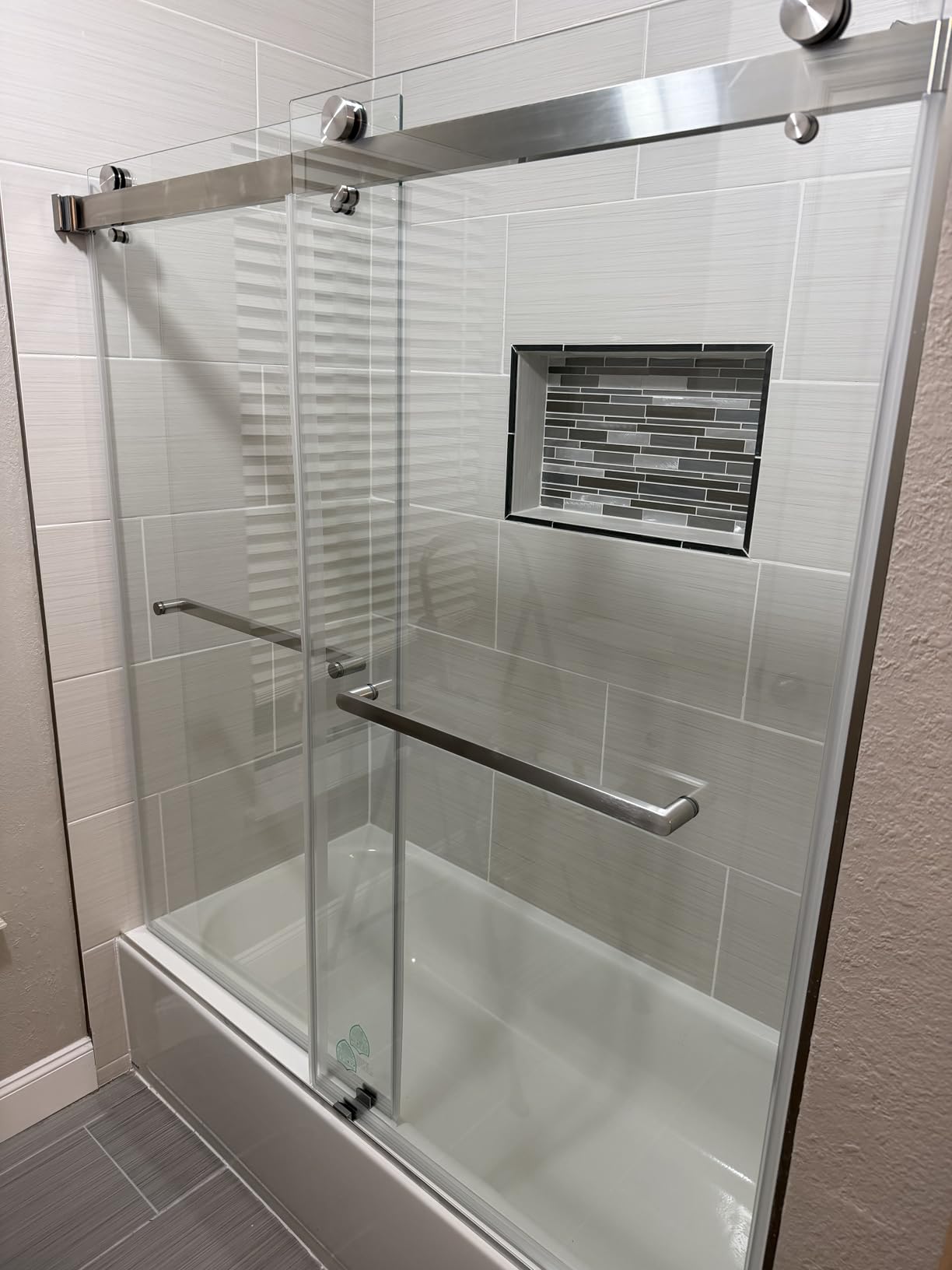 Frameless Stainless Steel Sliding Shower Door, 56-60