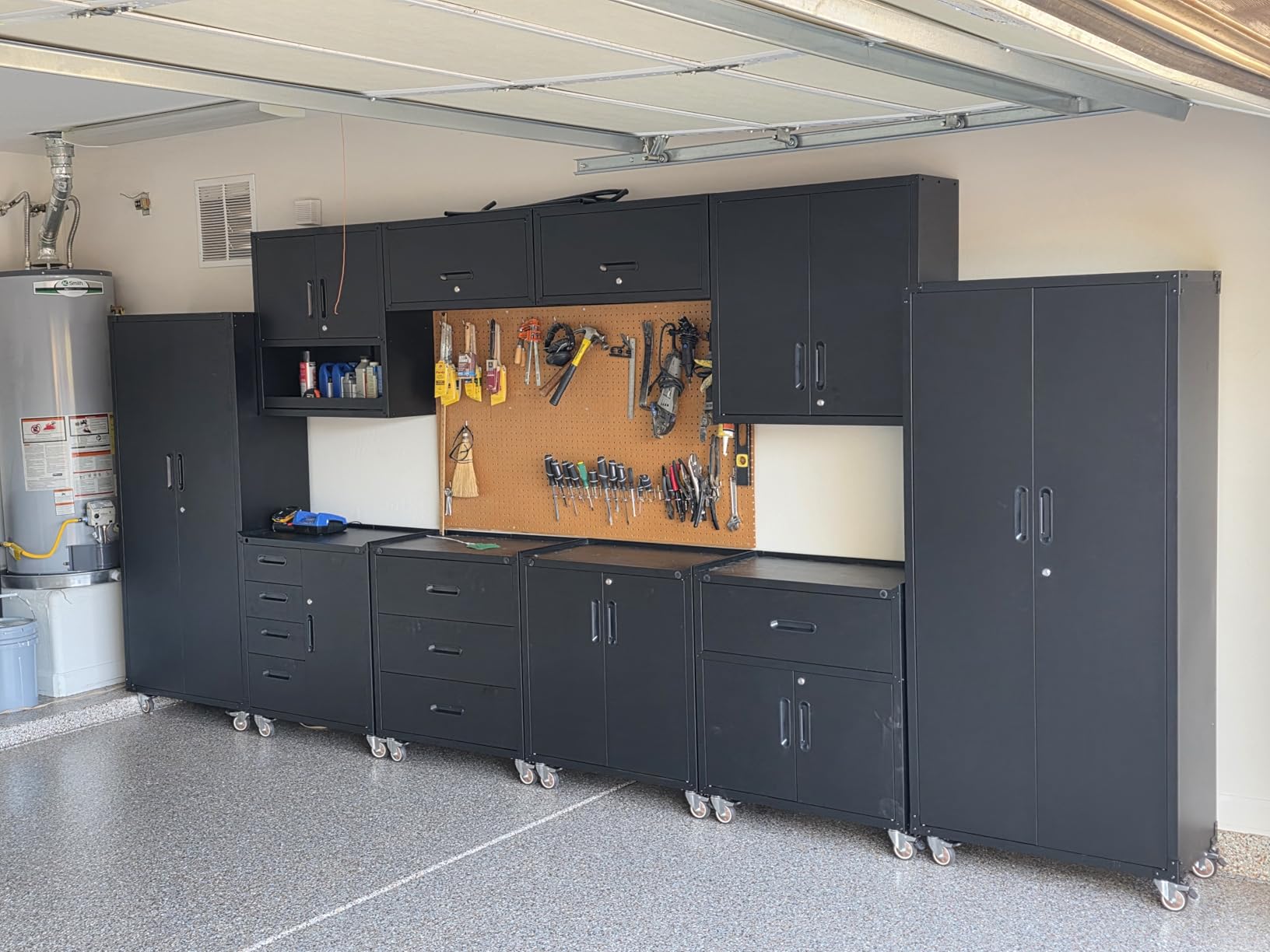 Garage Cabinet System | Heavy Duty Steel All-in-One Modular Garage Cabinet Set for Ultimate Workshop Organization | Easy Assembly Garage Storage Cabinets & Tool Bench customer photo 1