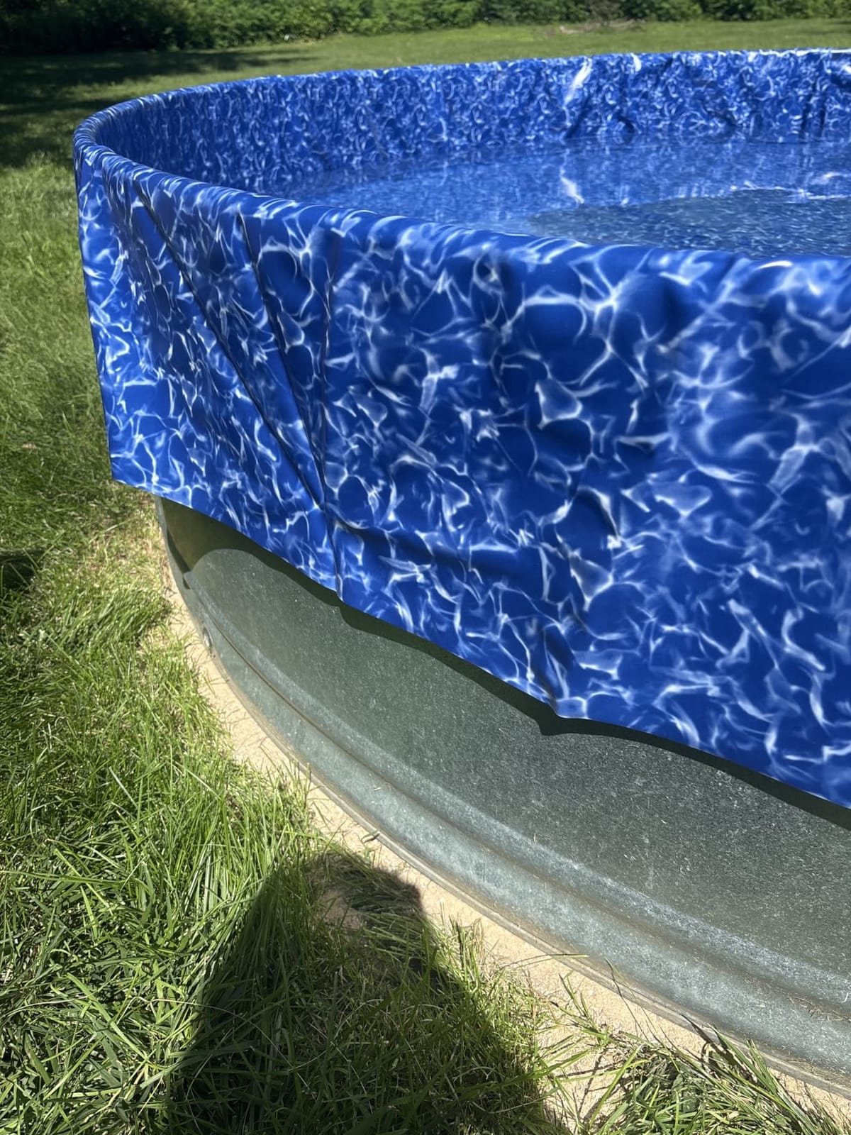 VEVOR 10 ft Round Stock Tank Pool Liner, Overlap Swimming Pool Liner for 27.5 in Wall Height, Extra Thick Heavy Gauge Vinyl, Easy Install with Leak-Proof Patches, Designed for Steel Sided Above-Ground customer photo 2