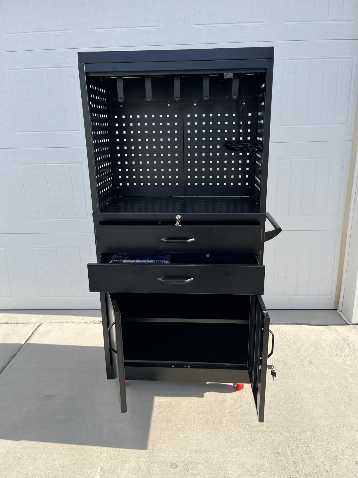 Mobile Tool Cart, Tool Chest with Locking Wheels, Charging Station customer photo 2