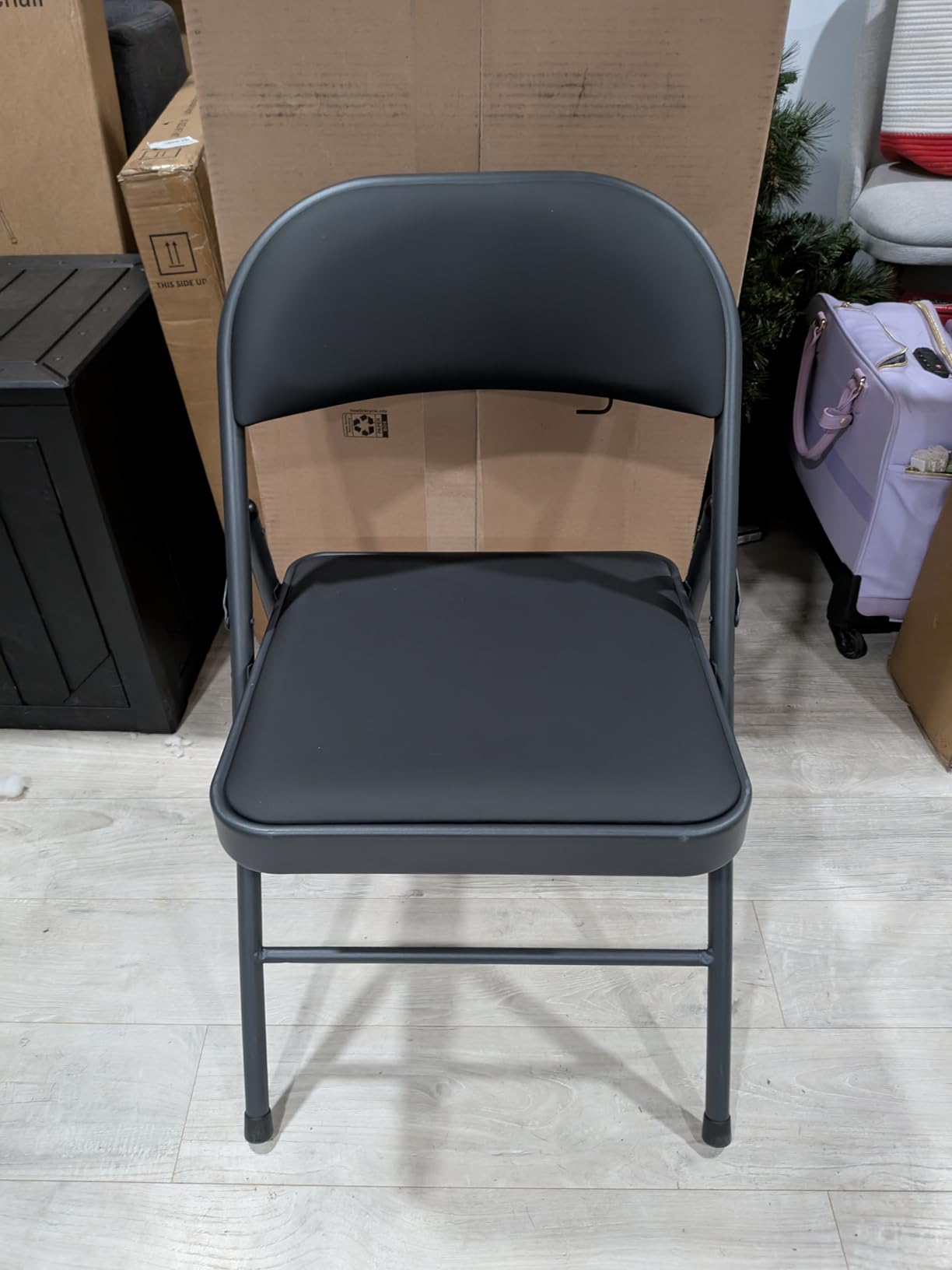 16 Pack Folding Chairs, PU Leather Folding Dining Chairs with Padded Cushion Seat & Back, Indoor Outdoor Folding Chair Set for Home Office, Parties, Events, Wedding, Extra Guest Seating customer photo 1