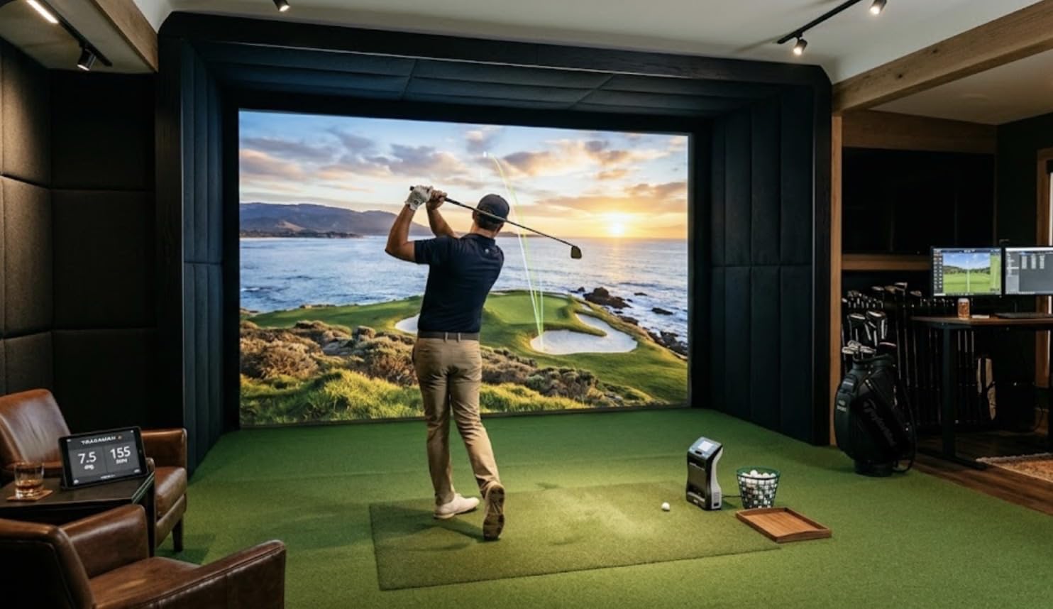 Golf Simulator Impact Screen, Triple Layer Projection Screen for Home, Indoor Practice Screen for Enclosure and Net, Ultra Clear Hitting Screen with Bungee Cords for Basement/Garage customer photo 2