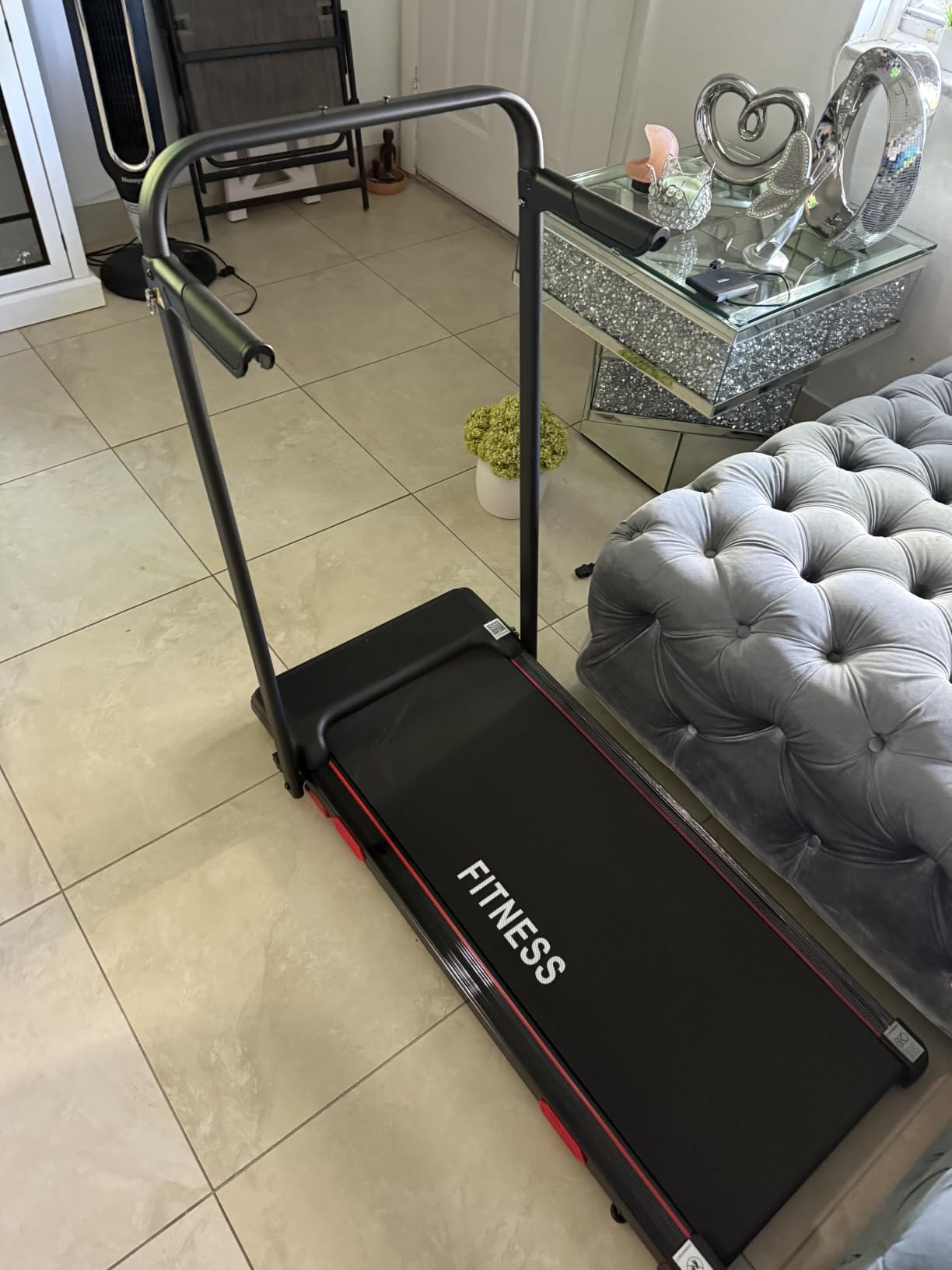 RHYTHM FUN 16% Incline Walking Pad, Handle Bar, 37.4