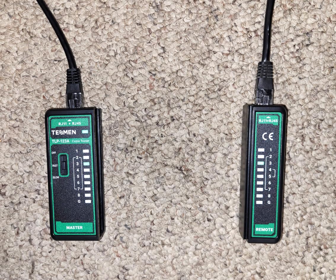 TESMEN TLP-123A Network Cable Tester for RJ11 RJ45, Ethernet Wire Tool for CAT5/CAT5E/CAT6/CAT6A/CAT7/UTP&STP, LAN & TEL Continuity Test, Suitable for Cable Maintenance - Green customer photo 2