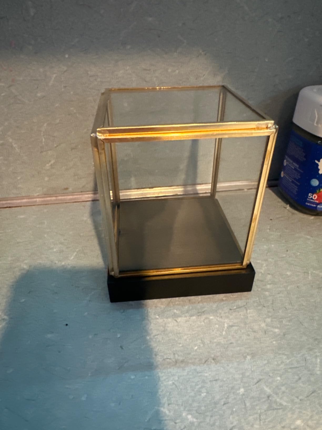 Hipiwe Glass Display Case for Collectibles Vintage Gold Display Case Box customer photo 2