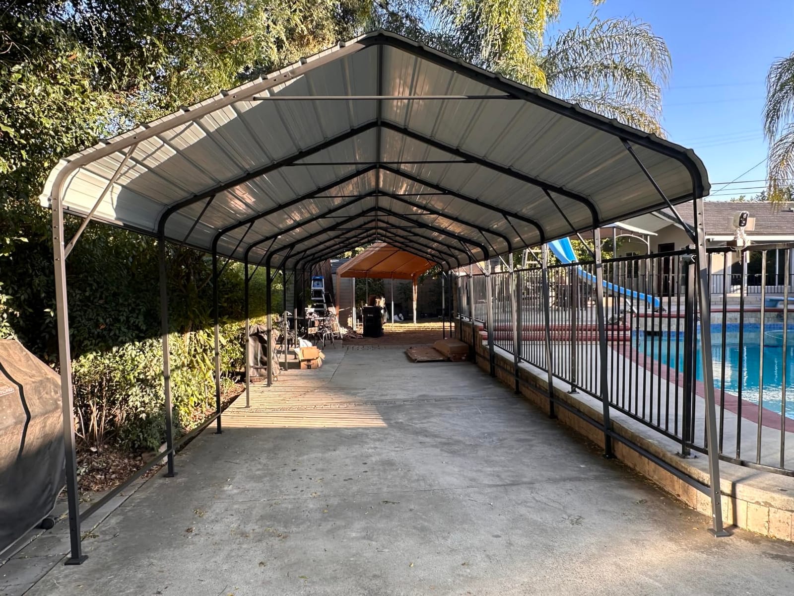 Shintenchi 12x20 FT Metal Carport, Oversized Carport Garage with Enhanced Base, Outdoor Galvanized Car Shelter, Heavy Duty Carports Canopy, for Car, Boats and Tractors, Grey customer photo 2