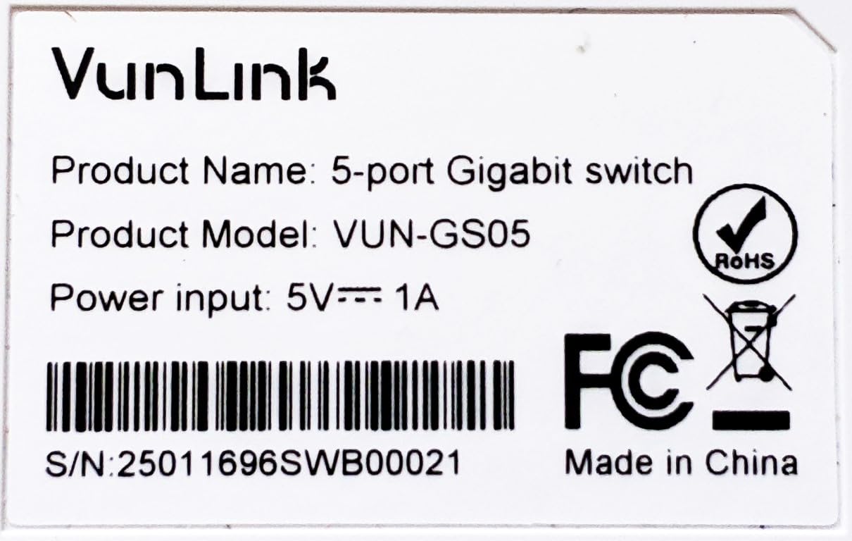 5-Port 10G RJ45 Ethernet Switch Unmanaged, VunLink 10GBase-T Network Switch, Multi-Gig 10G/5G/2.5G/1G, 100Gbps Capacity, Plug & Play, Desktop/Rackmount customer photo 2