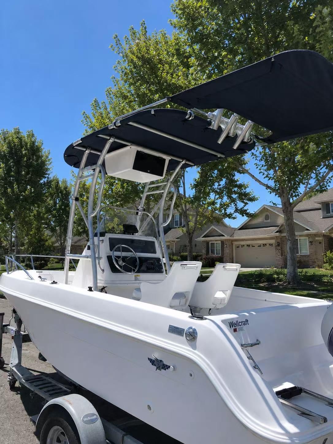 lawai'a Dolphin Pro2 T-top Fishing Tower, Foldable Frame for Center Console Up to 50in Wide. Free Quick Release knobs and Antenna Mount Included! customer photo 1