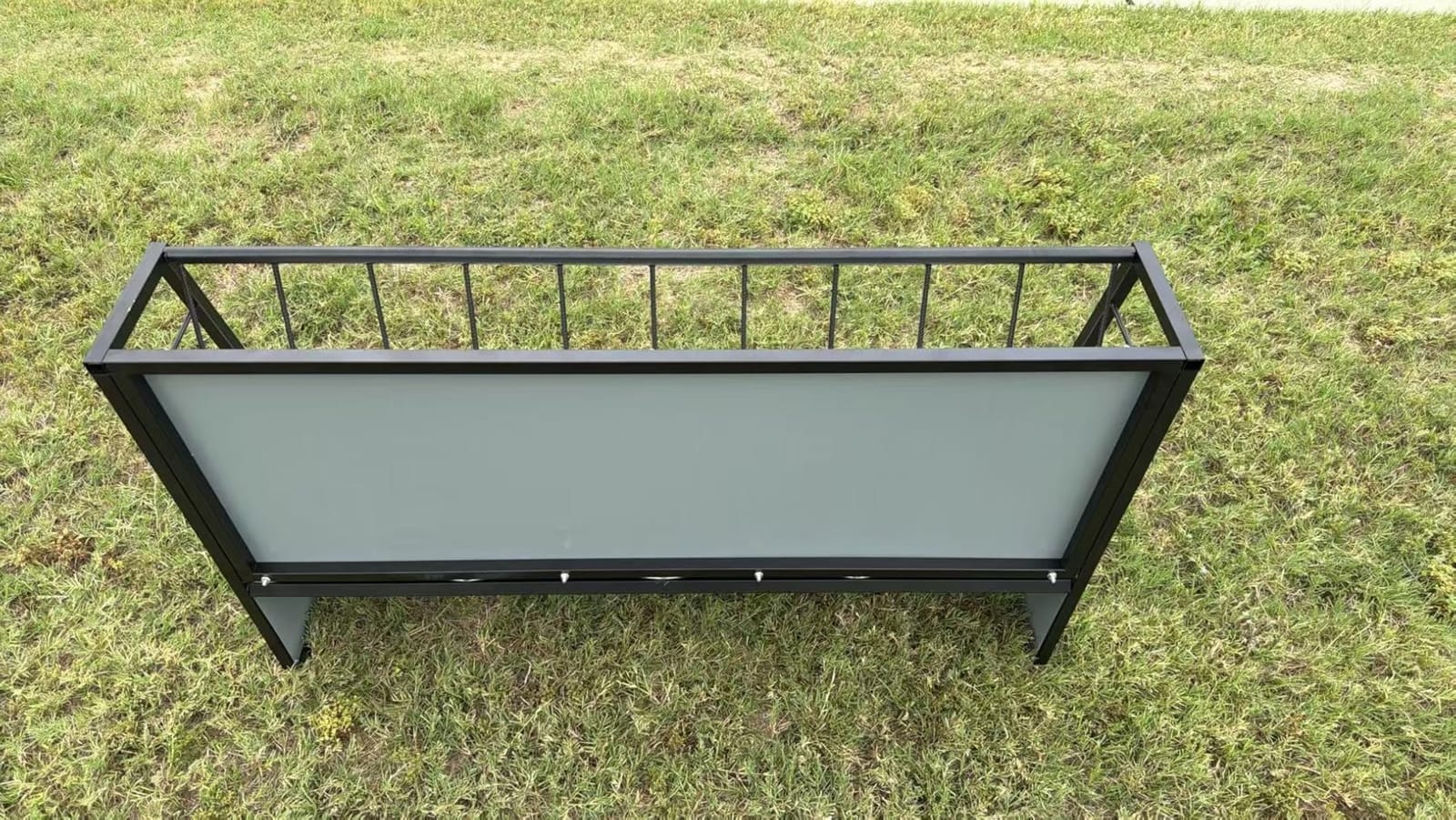 30 Gallon Heavy Duty Pasture Hay Feeder, Galvanized Steel Outdoor Livestock Hay Feeder for Mini Goats, Pony, Sheep and Mini Horses customer photo 2