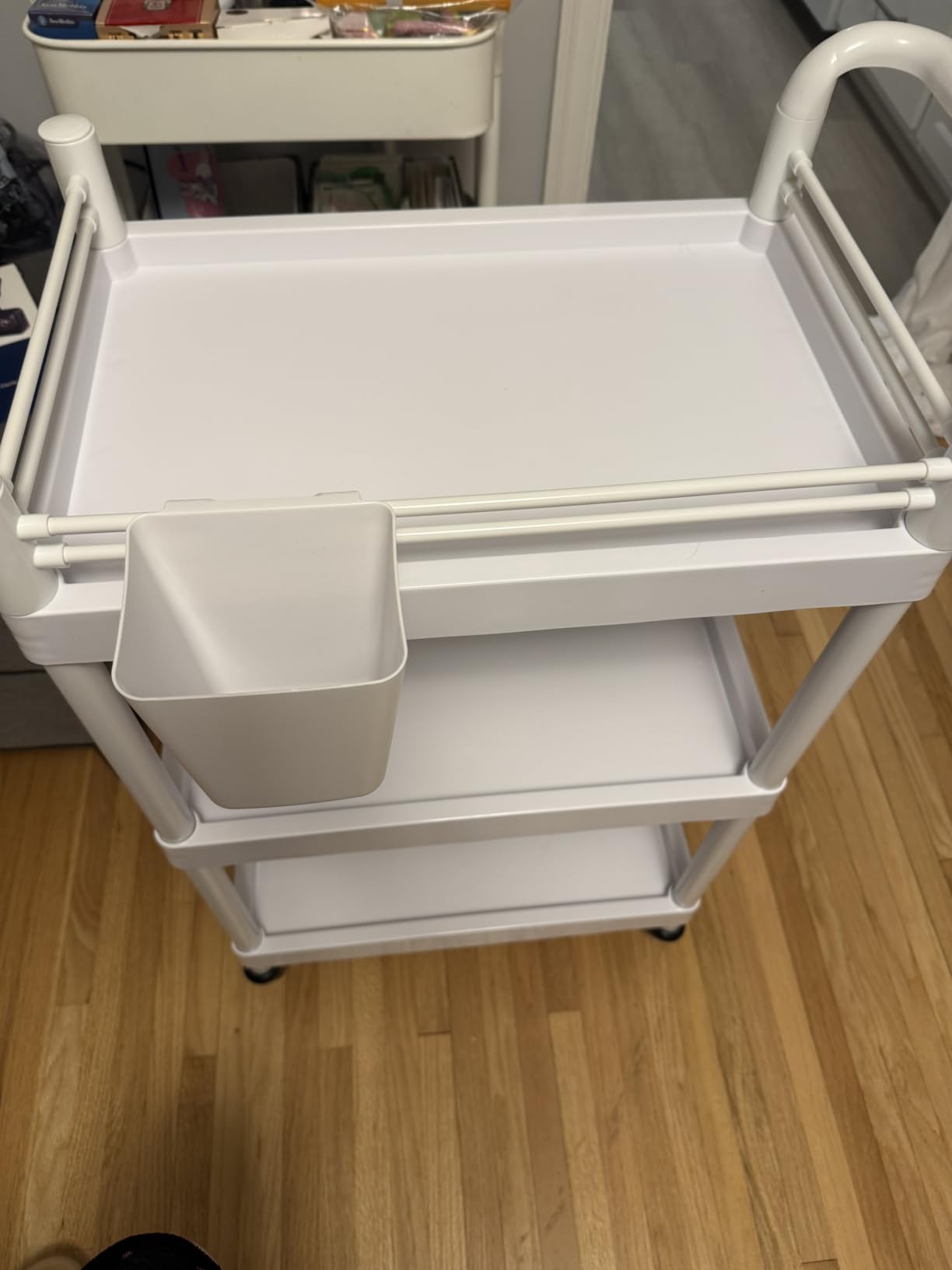 Medical Carts with Wheels 3-Tier Mobile Trolley Cart 100 LBS Max Load Medical Rolling Utility Cart with Drawers Dirt Basin Storage Buckets for Hospital Dental Clinic Lab Salon Home customer photo 1