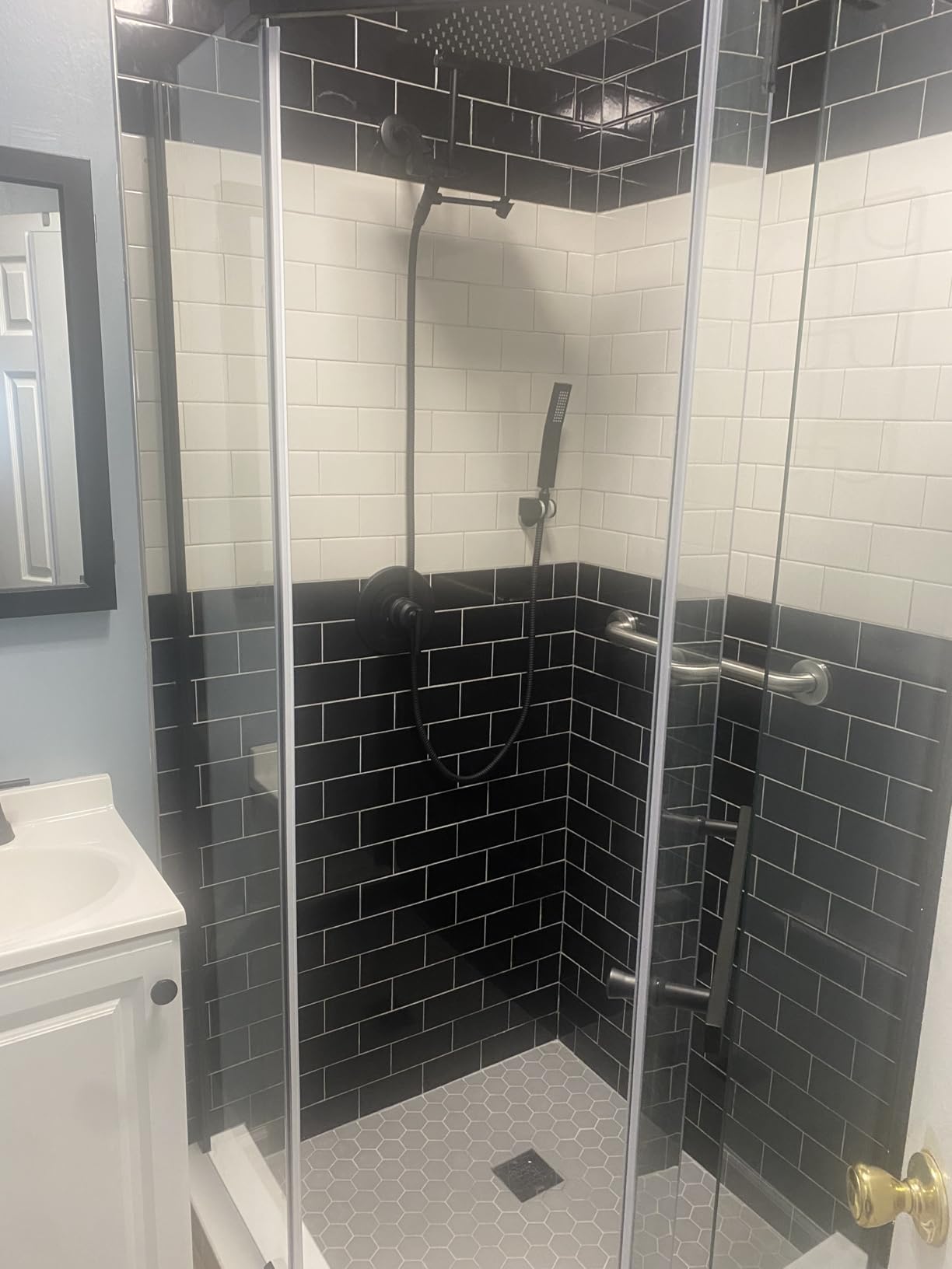 ACE DECOR Neo-Angle Enclosure Shower Door, 35.56