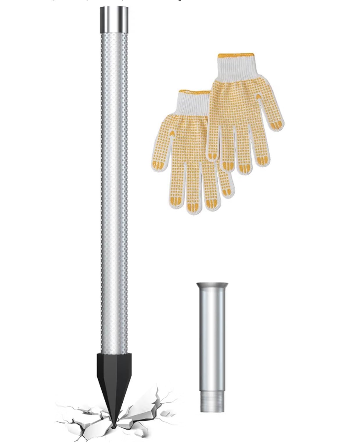 1-1/4 Well Drilling Kit, Stainless Steel Well Drive Point for Soft Soil, Heavy Duty Sand Point Well Kits for Shallow Water, with 60 Gauze Mesh Screen, 36