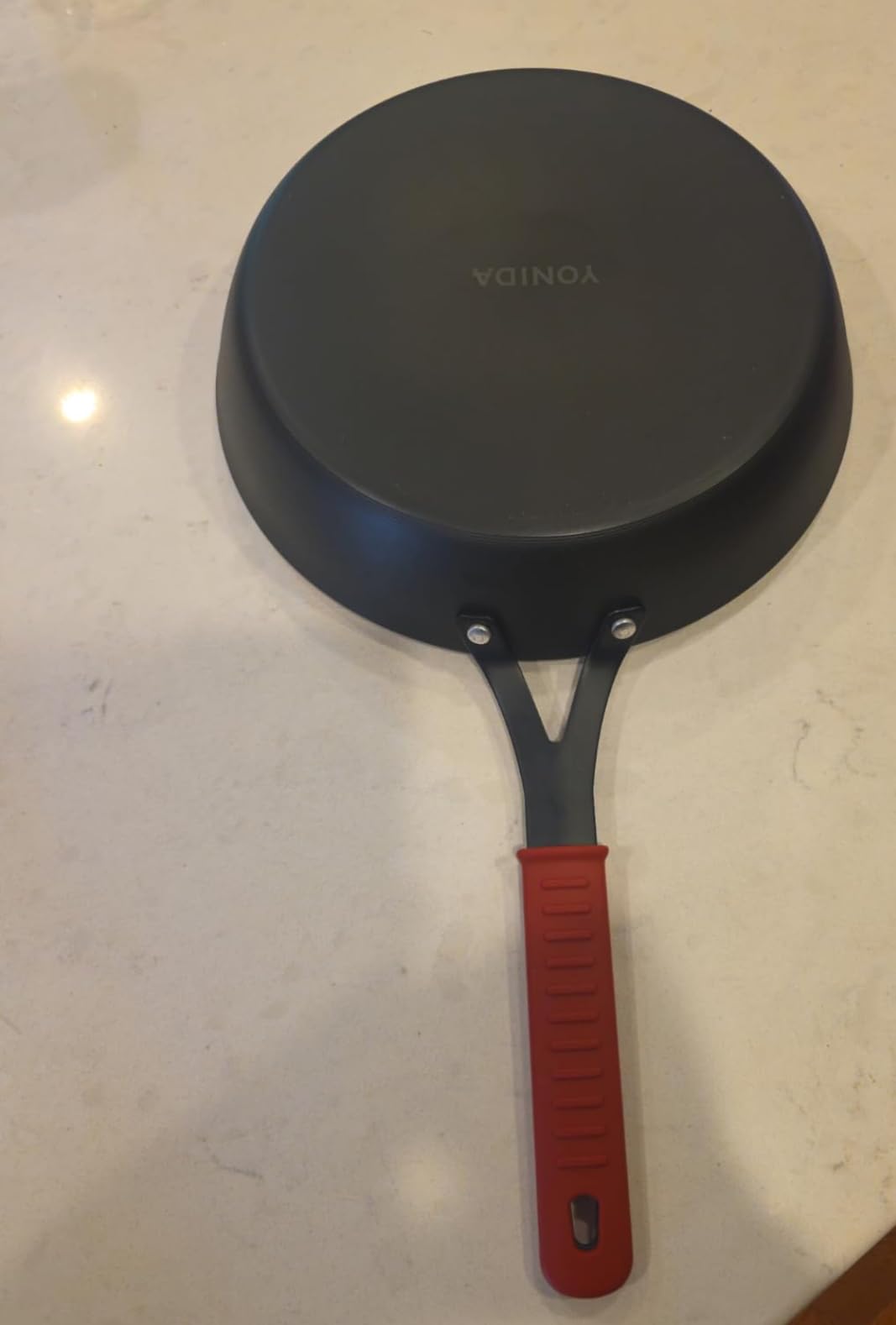 Carbon Steel Pan, 12 Inch Nonstick Frying Pan Skillet with Removable Silicone Handle Holder customer photo 1