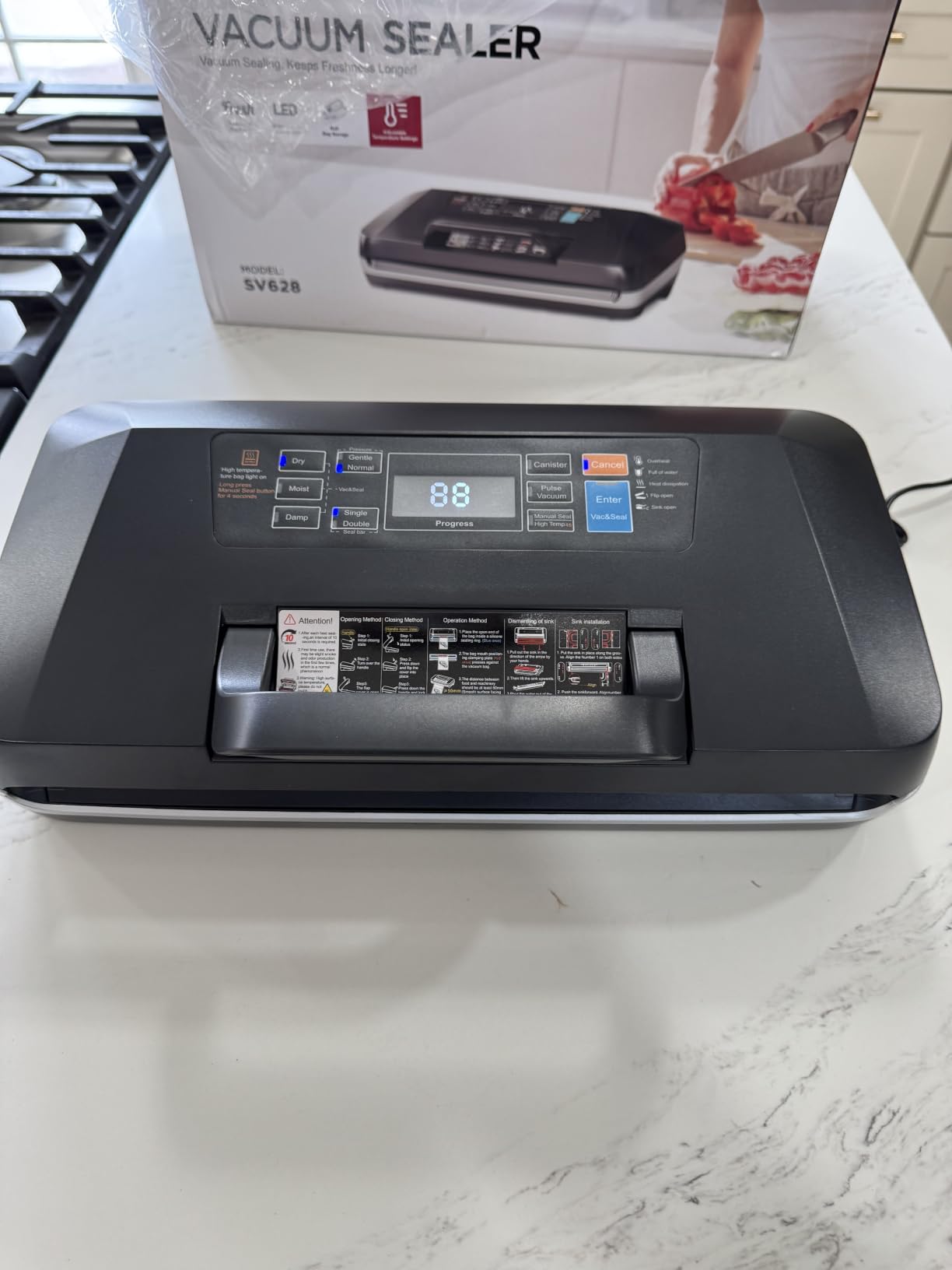 Vacuum Sealer Machine, 230W 95KPa Food Sealer Built-in Cutter & Bag Storage customer photo 1