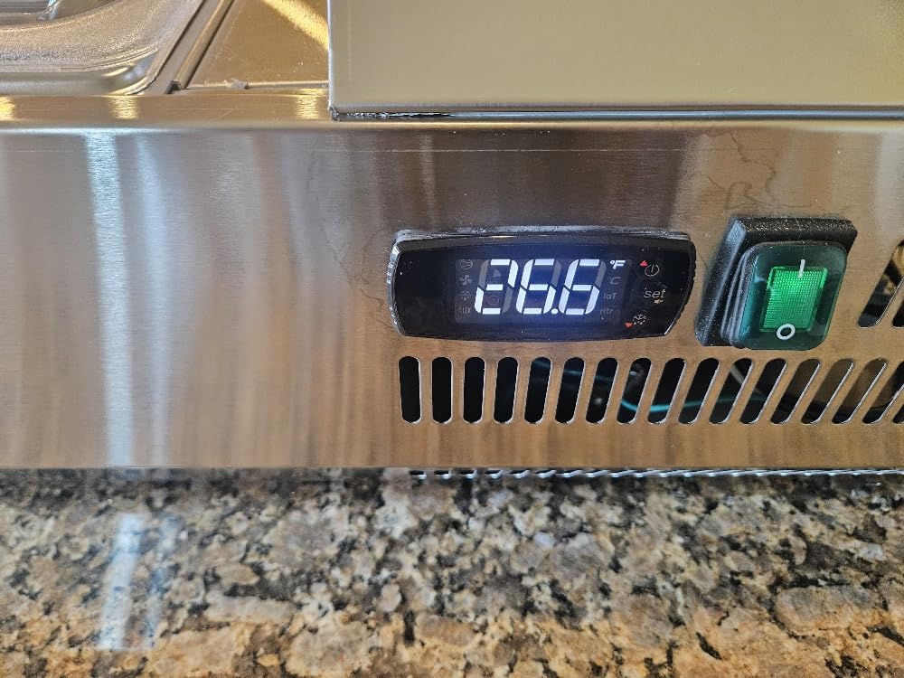 Commercial Refrigerated Condiment Prep Station w/ Glass Guard, 26QT, ETL customer photo 1