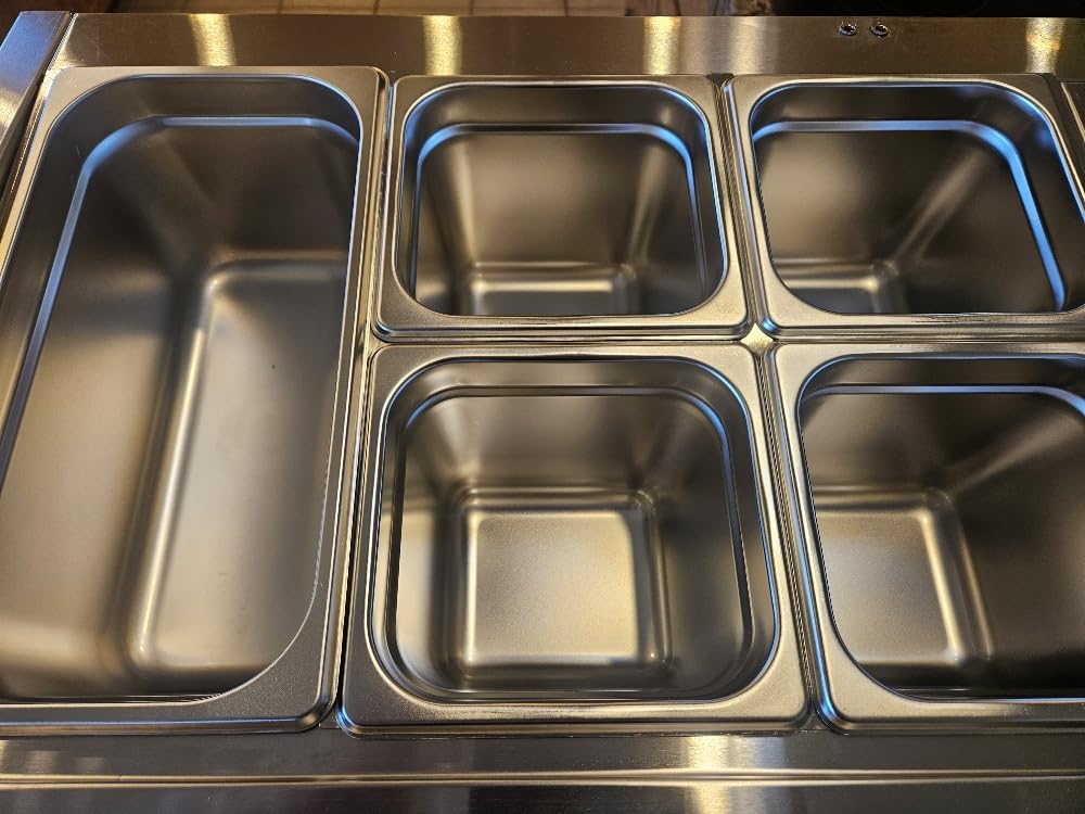 Commercial Refrigerated Condiment Prep Station w/ Glass Guard, 26QT, ETL customer photo 2