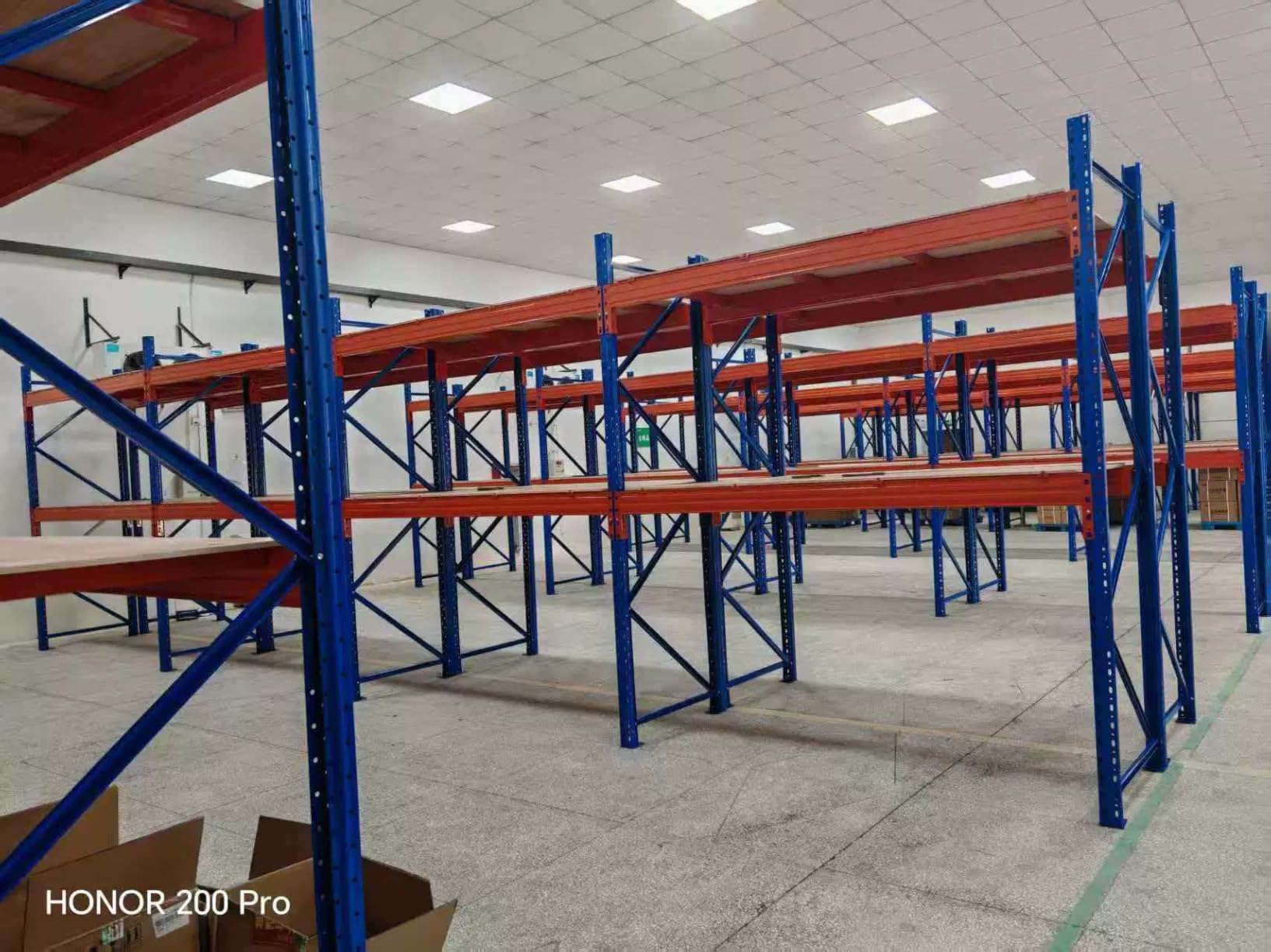 Warehouse Pallet Rack, Heavy Duty Industrial Storage Rack, Adjustable Selective Pallet Racking System, (Blue/Orange Starter Unit, W98.4 x D48 x H157 / Layer 3) customer photo 1