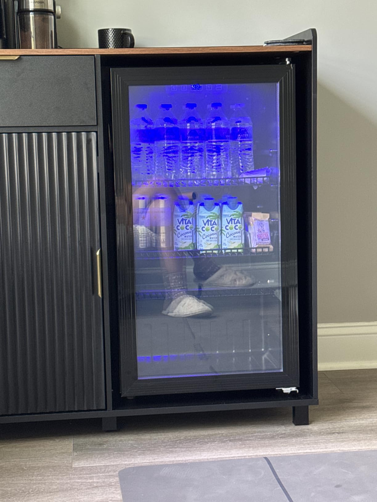 3.1 Cuft Beverage Fridge, 128 Can Mini Fridge, Glass Door, 35–65°F, Black customer photo 2