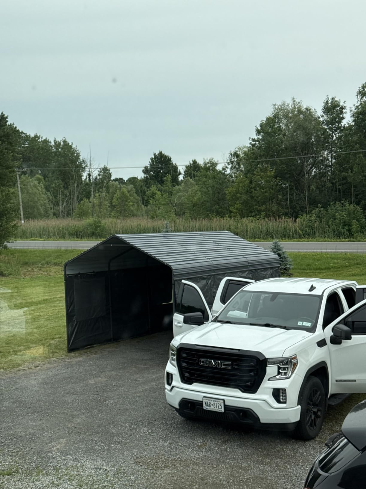 9.5FT Tall Outdoor Metal Garage 13x20FT, Built-in Solar Lights Storage Shed customer photo 2