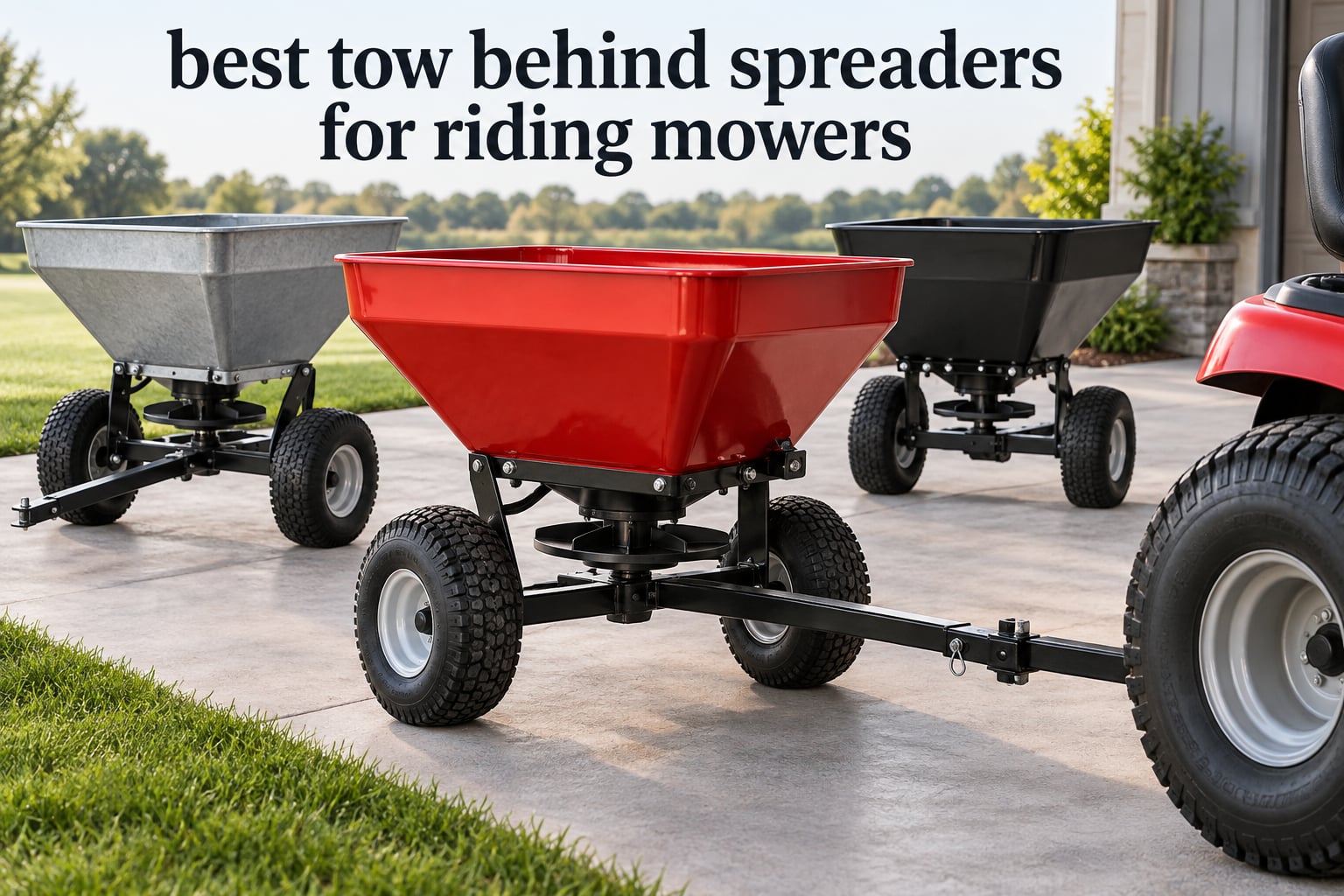 best tow behind spreaders for riding mowers