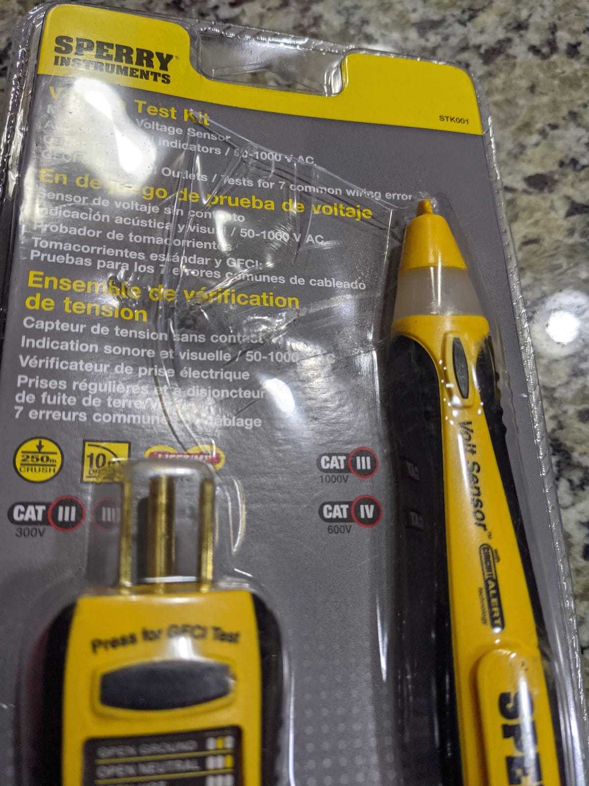 Sperry Instruments STK001 Non-Contact Voltage Tester (VD6504) & GFCI Outlet / Receptacle Tester (GFI6302) Kit, Electrical AC Voltage Detector, Yellow & Black customer photo 1