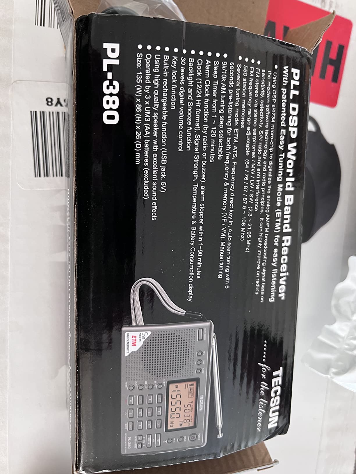 TECSUN PL-380 DSP FM Stereo. MW. SW. LW. World Band PLL Radio Receiver, LCD Display, ETM Function Added customer photo 1