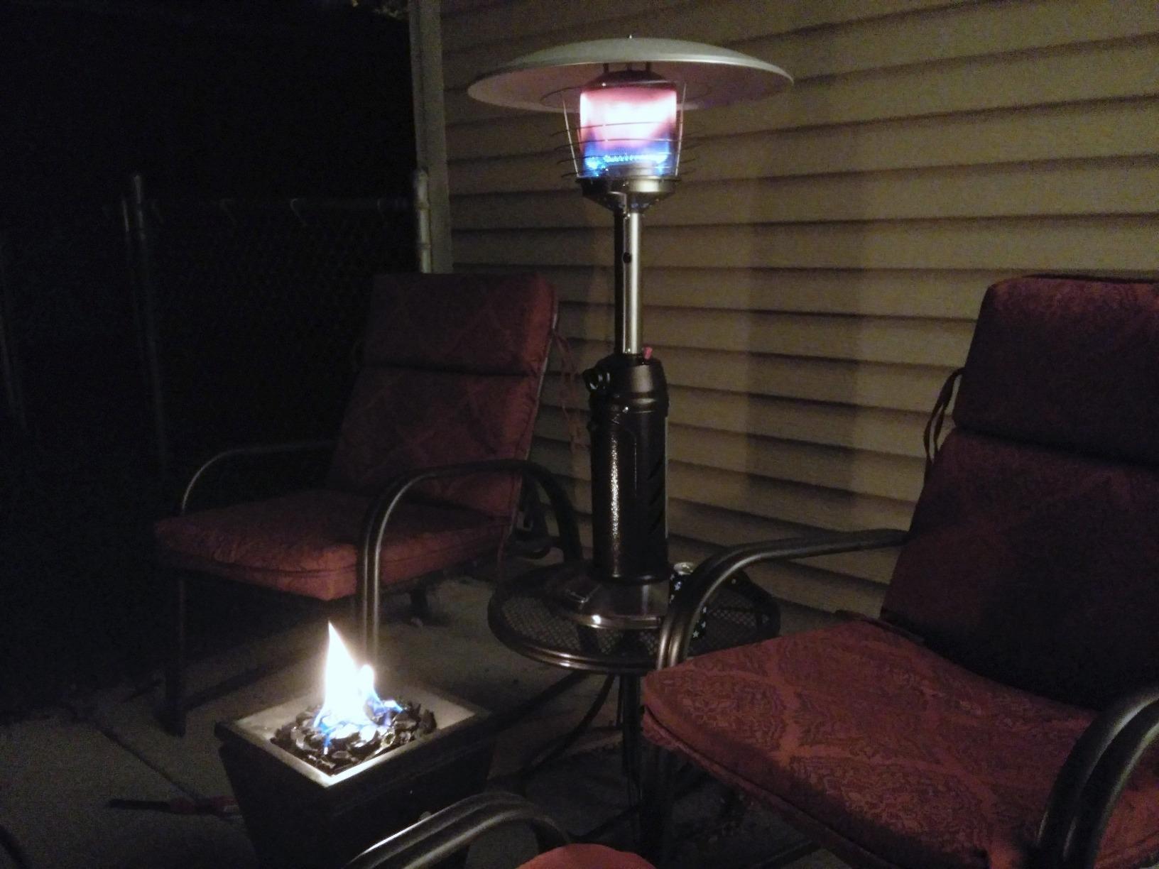Hiland HLDS032-BB Portable Table Top Patio Heater, 11,000 BTU, Use 1lb or 20Lb Propane Tank, Hammered Bronze customer photo 2