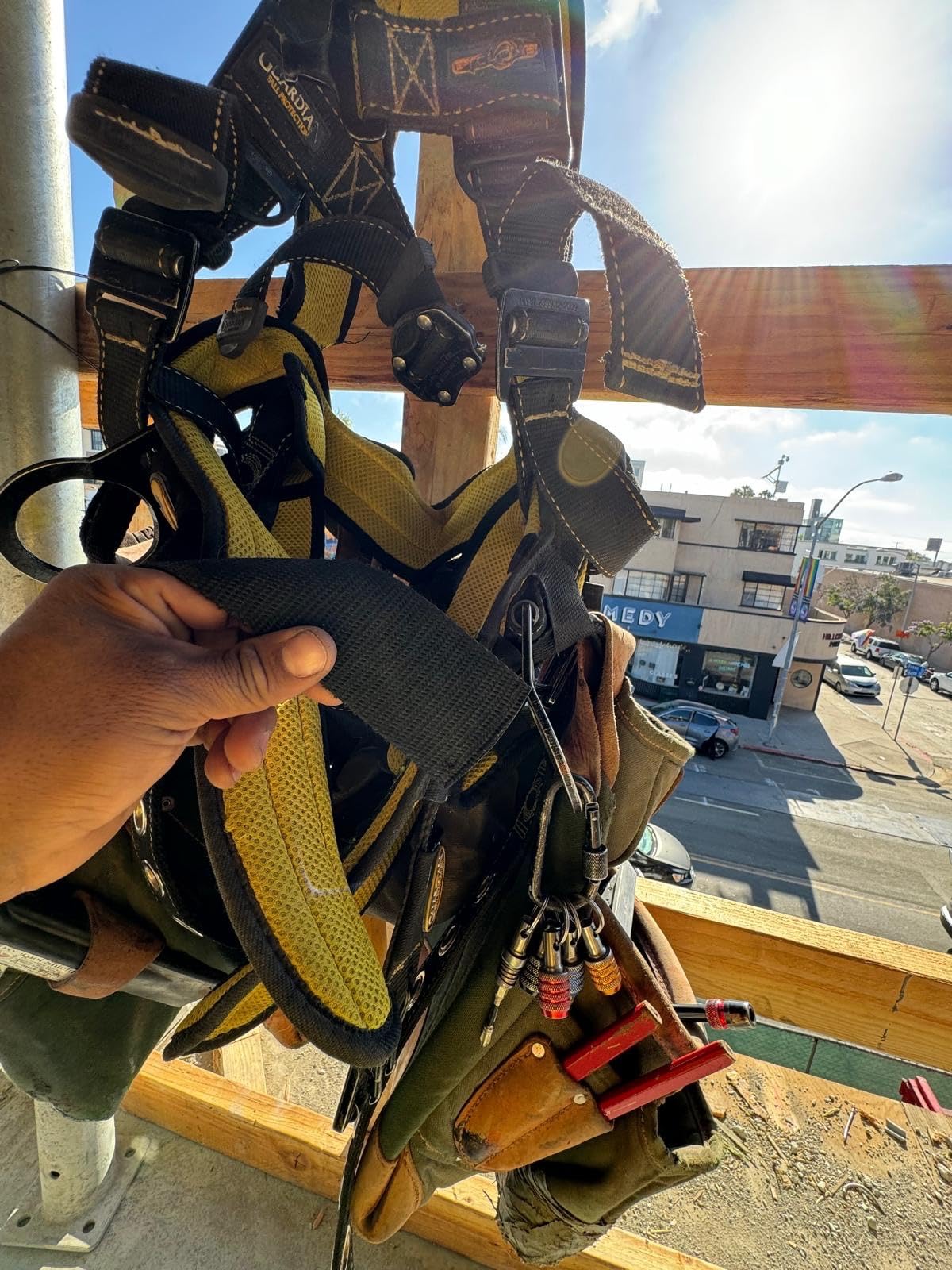 Guardian 21030 Cyclone Construction Harness with Waist Pad | Side D-Rings|OSHA & ANSI Compliant | Black/Yellow | M-L customer photo 2