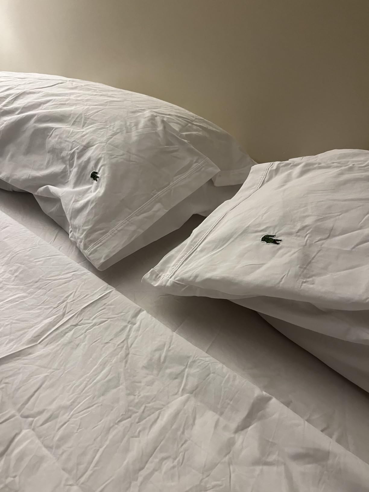 Lacoste 100% Cotton Percale 4-Piece Sheet Set, Dark Gray, Queen customer photo 1