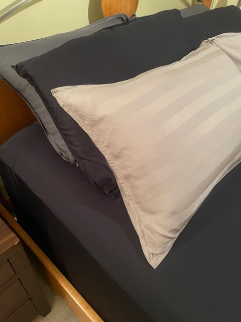 Pure Bamboo Queen Sheets, Genuine 100% Organic Viscose Derived from Bamboo Bed Sheet Set, Luxuriously Soft & Cooling, Double Stitching, 2 Year Quality Promise (Queen, Sea Glass) customer photo 2