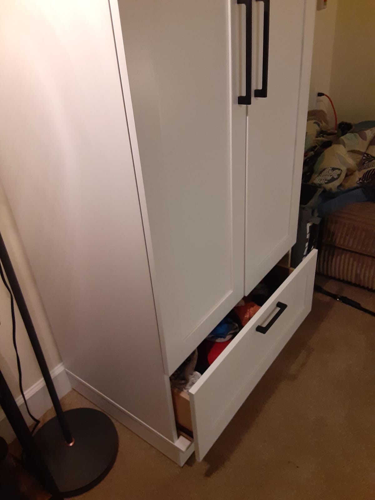 Sauder HomePlus Wardrobe/Storage Cabinet, Spacious Hidden Storage, Wardrobe Armoire, 29.1x20.9x71.2 - Soft White Finish customer photo 1