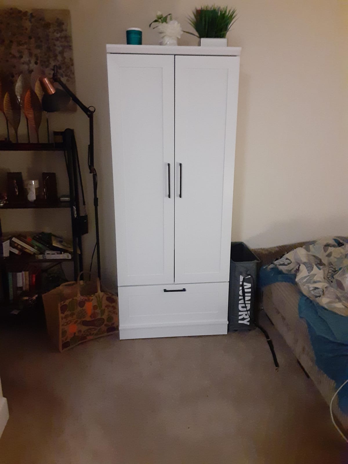 Sauder HomePlus Wardrobe/Storage Cabinet, Spacious Hidden Storage, Wardrobe Armoire, 29.1x20.9x71.2 - Soft White Finish customer photo 2