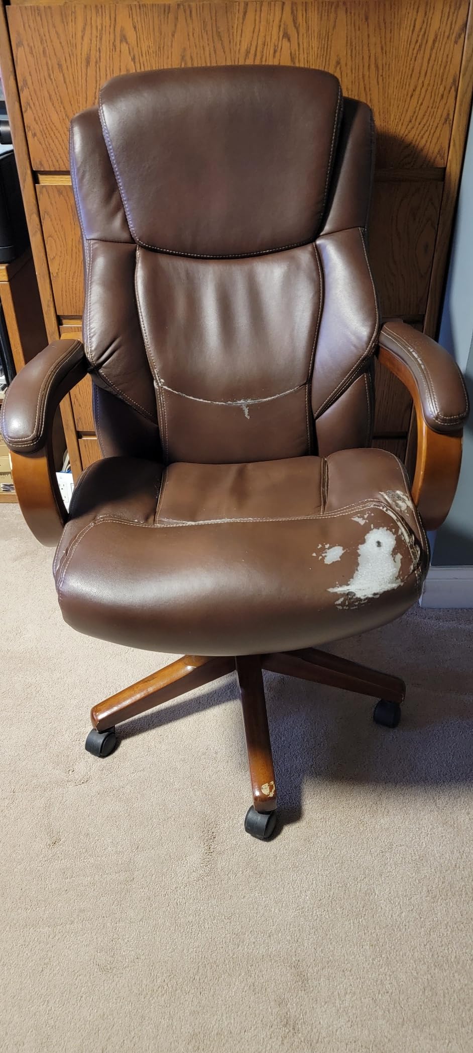 La-Z-Boy Big and Tall Executive Office Chair Lumbar Support, Leather Chair customer photo 1