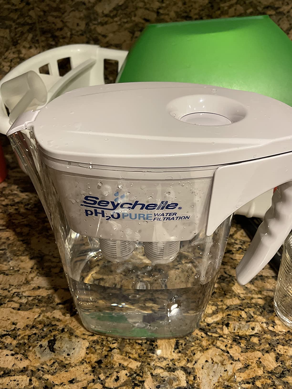 Seychelle pH2O Alkaline Water Filter Pitcher - pH Enhancing Filtration - USA-Made Filter, 64oz customer photo 2