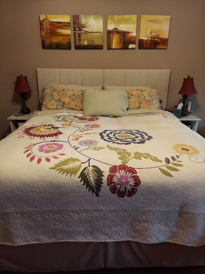 HAOBO Home Upholstered Headboard Foldable King Size Headboards Eastern King/California King Linen Panel with Height Adjustments customer photo 1
