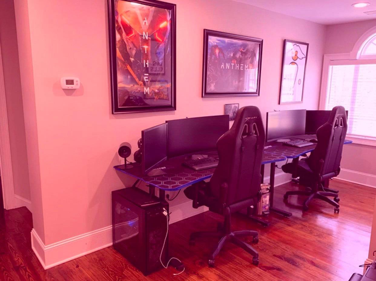 Gaming Desk - Infinity Extra-Wide Smart Gaming Desk with USB Ports + Integrated Mouse Pad + Magnetic Cable Management - 72 inches customer photo 1