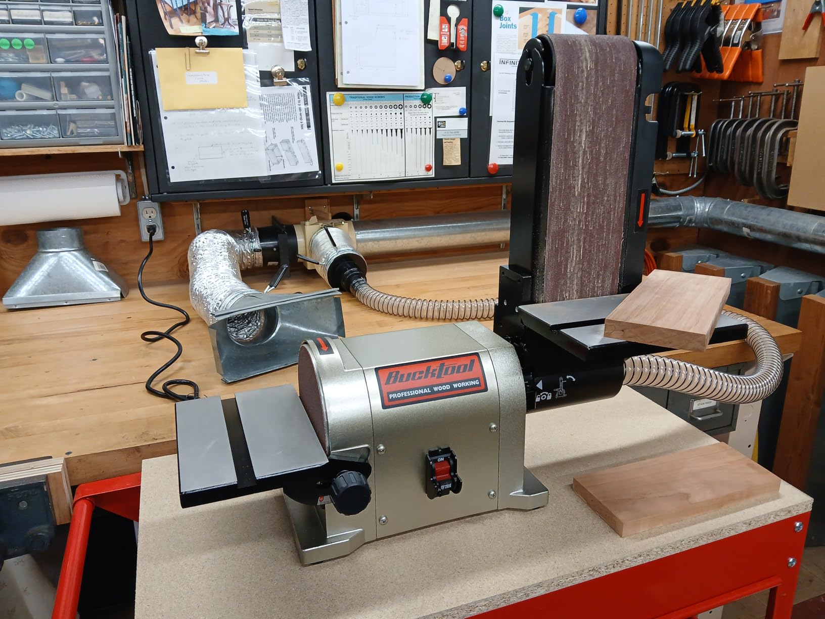BUCKTOOL Bench Belt Disc Sander for Woodworking,4x36