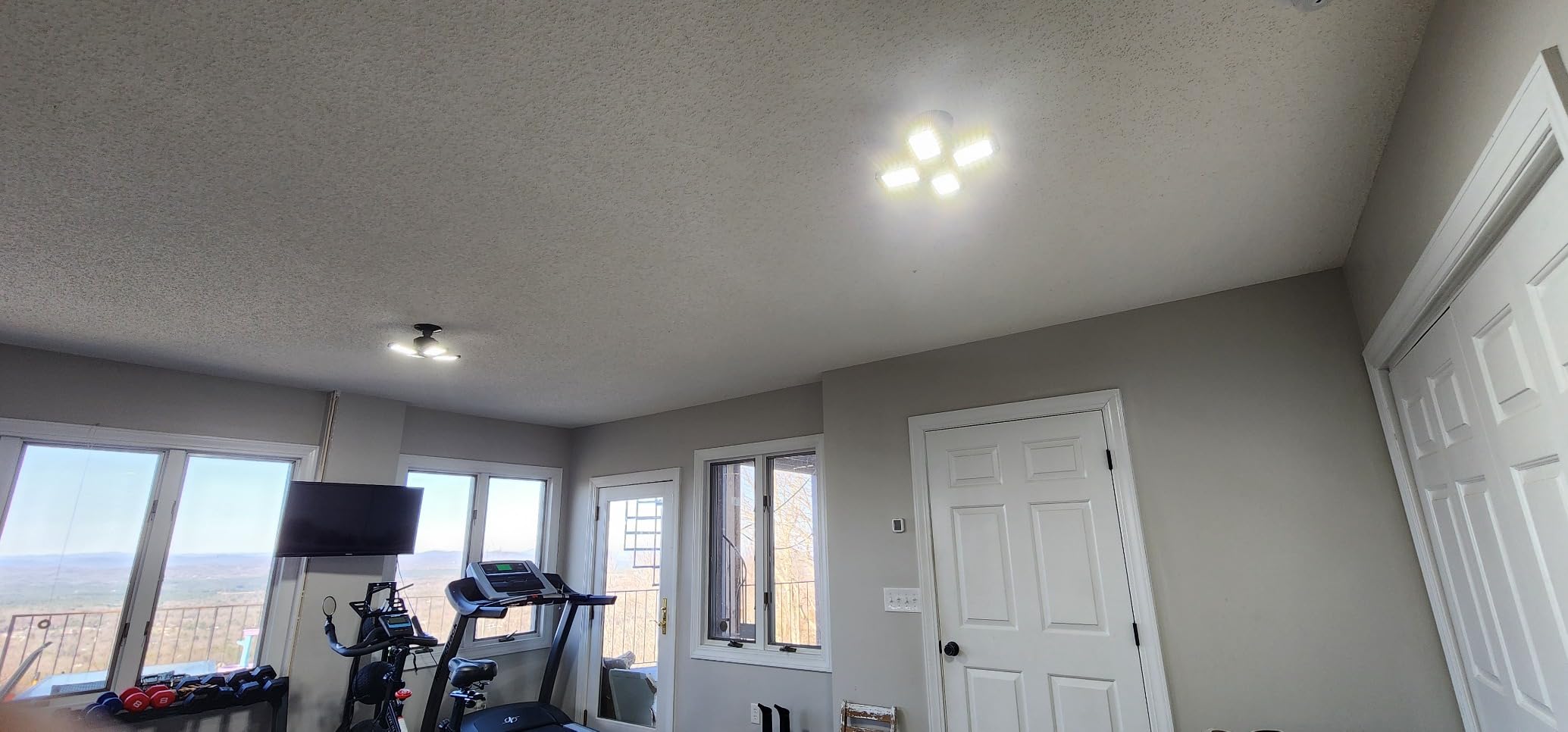Tudoccy LED Garage Light 4 Pack, 120W Ultra Bright LED Shop Light with 4 Adjustable Panels, 18000LM E26/E27 Base Deformable Ceiling Fixtures for Garage, Workshop, Attic, Basement, Barn (Black-4 Pack) customer photo 2