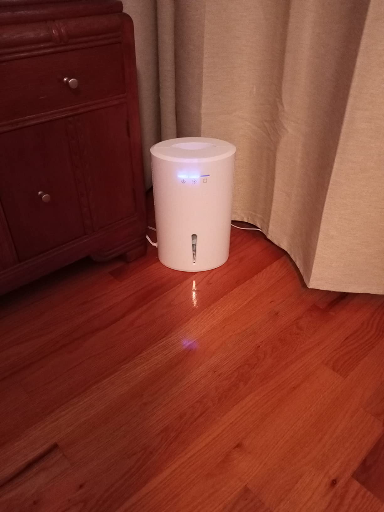 Dehumidifier 68oz(2000ml) Small Dehumidifier with Drain Hose for Up to 650 sq.ft Ultra Quiet Mini Portable Air for Home Basements Bathroom Bedroom Closet Kitchen RV customer photo 1