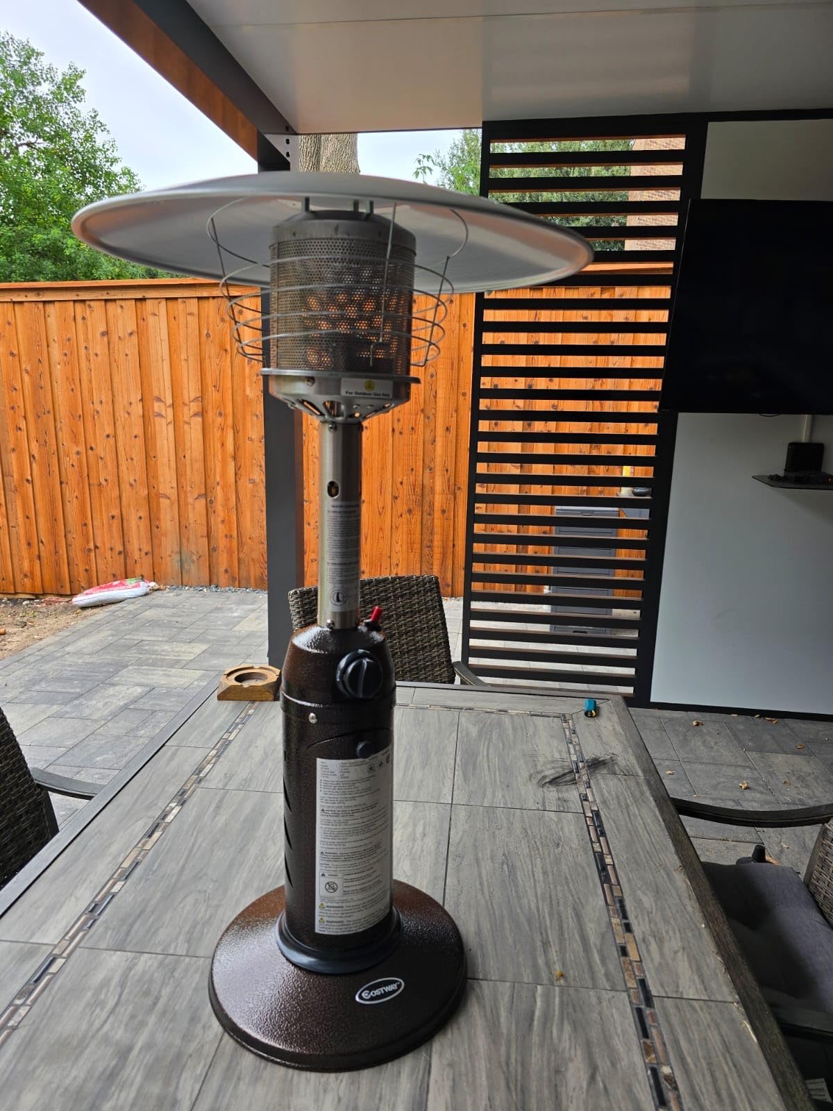 Tangkula Tabletop Propane Patio Heater with Adjustable Flame, 11,000 BTU customer photo 1