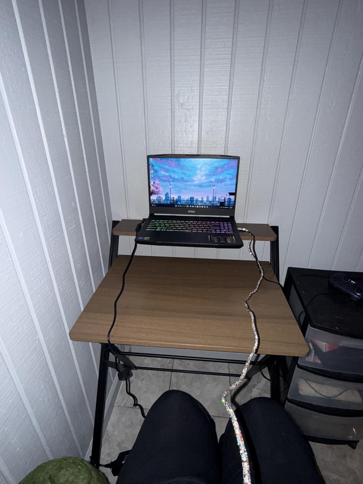 GreenForest Folding Desk No Assembly, Sturdy Computer Desk for Small Spaces customer photo 2