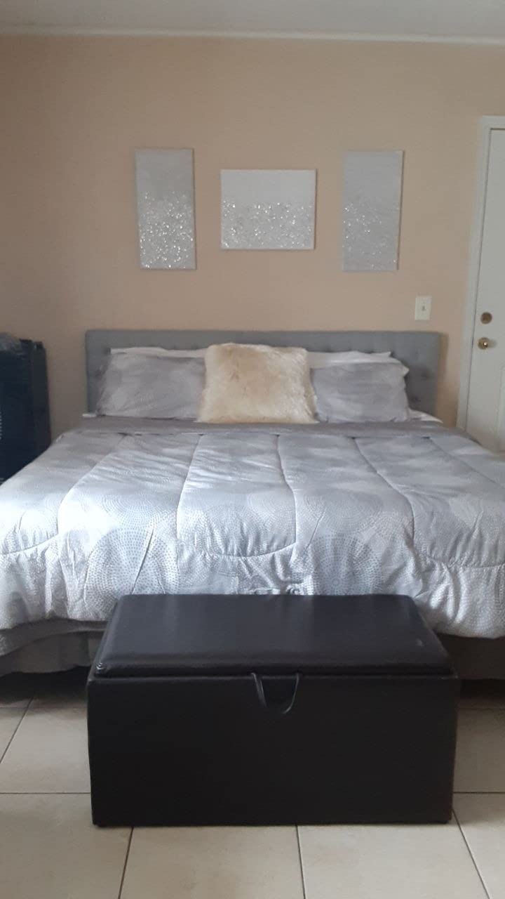 Kingfun Headboards for King Size Bed in Modern Button Design, Premium Linen Fabric Upholstered Tufted Bed Headboard, Adjustable Solid Wood Head Board, Grey customer photo 2